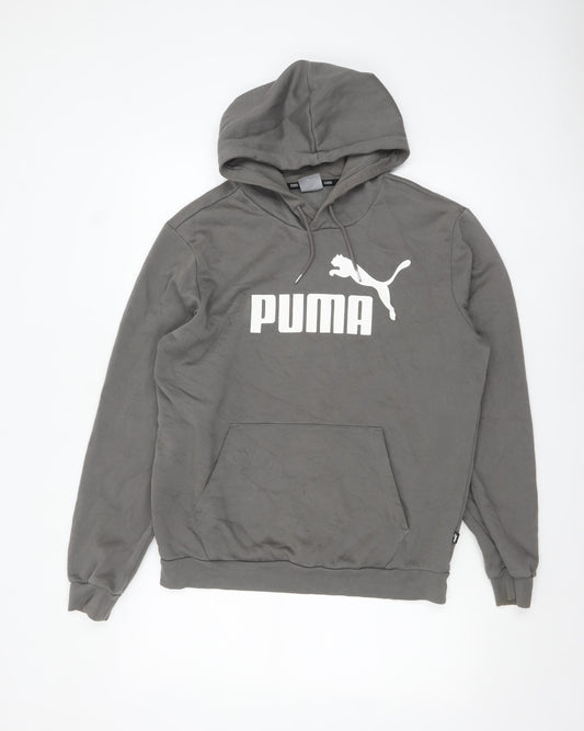 Mens UK Size M PUMA Grey Pullover Hoodie
