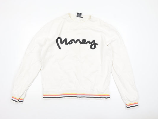 Mens UK Size L Money White Pullover Sweatshirt