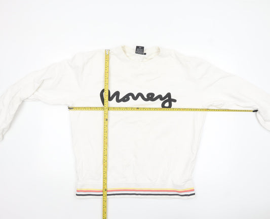Mens UK Size L Money White Pullover Sweatshirt