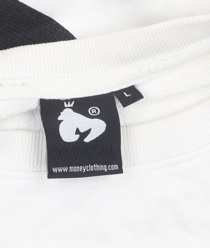 Mens UK Size L Money White Pullover Sweatshirt