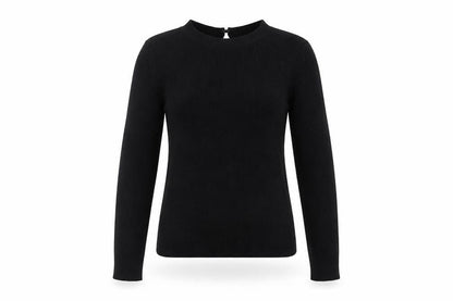 Lipsy Women Black Slim Fit Ribbed High Neck Long Sleeve Jumper Size 10