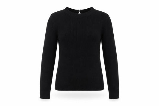 Lipsy Women Black Slim Fit Ribbed High Neck Long Sleeve Jumper Size 10