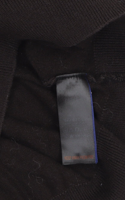 Next Men’s Black Collared Henley Jumper L Cotton Knit Classic