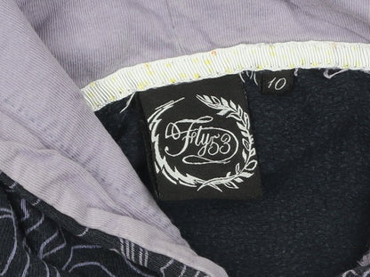 Womens UK Size 10 FLY53 Black Pullover Hoodie
