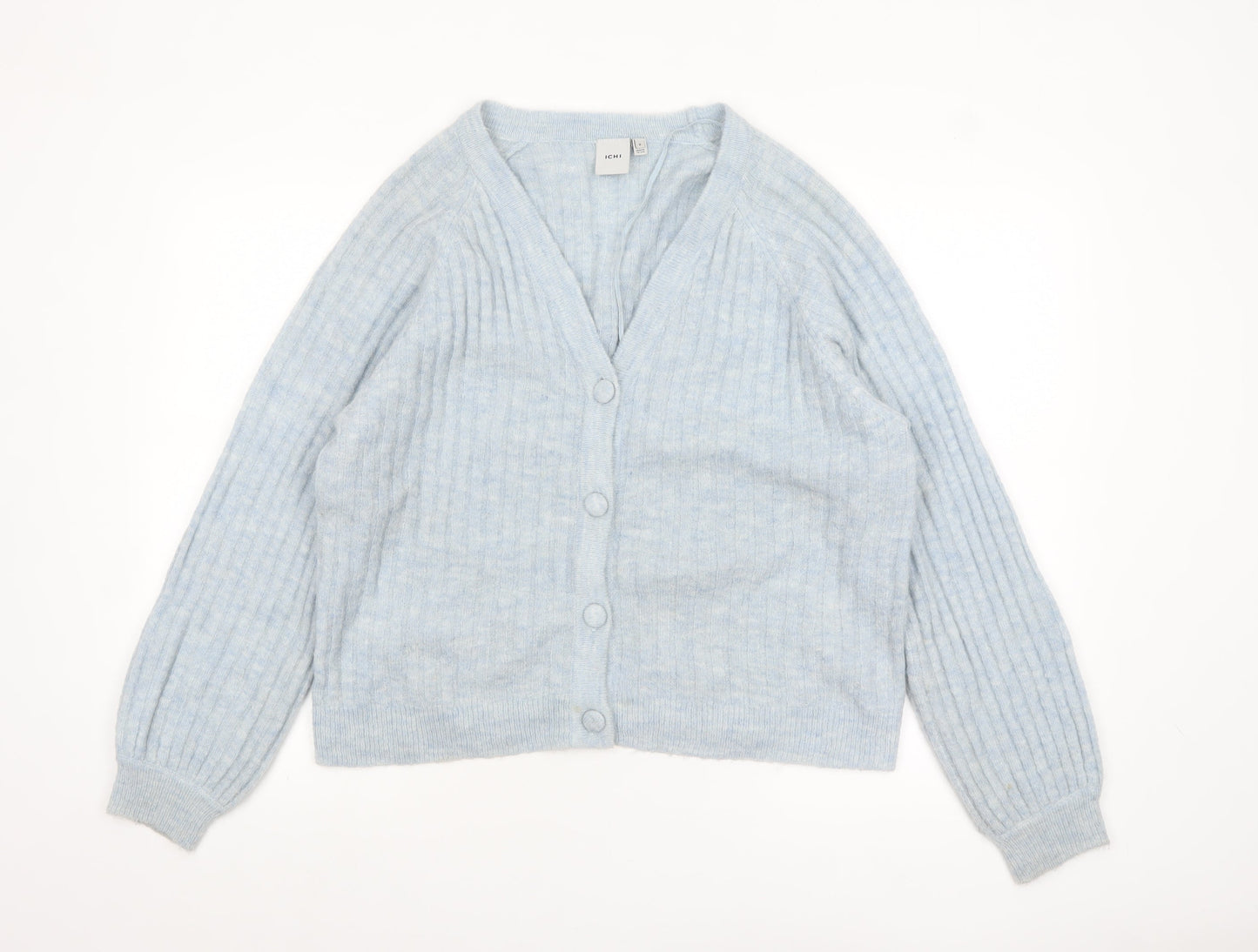 Womens UK Size M ICHI Blue Cardigan Jumper