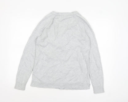 Levi's Women Grey Cotton V-Neck Button Cardigan XS