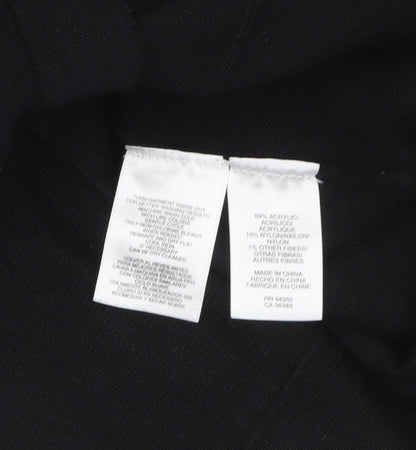 Nine West Women Black Shift Dress S Knit 3/4 Sleeve Bow Detail