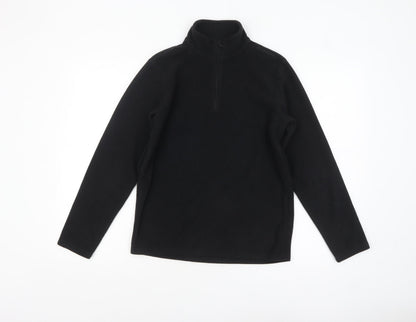 Decathlon Boys Black Fleece 1/4 Zip Pullover Sweatshirt 14 Years