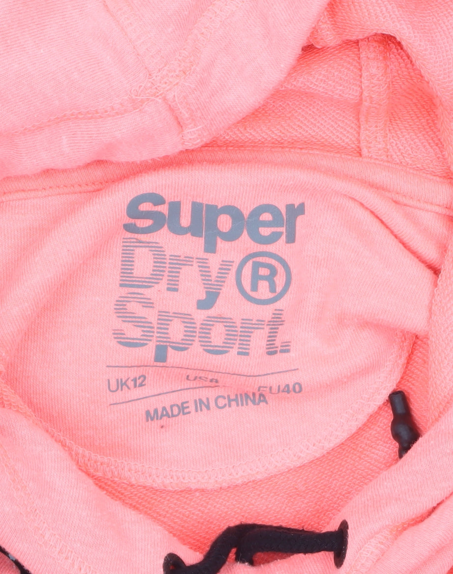 Womens UK Size 12 Superdry Pink Pullover Hoodie