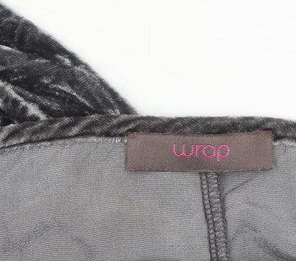 Wrap Girls Black Velvet Tunic Top UK 14 Classic Half Sleeve Party Wear