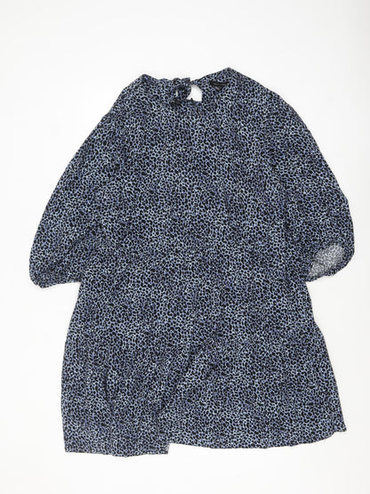 New Look Women's Blue Animal Print Shift Dress Size 16