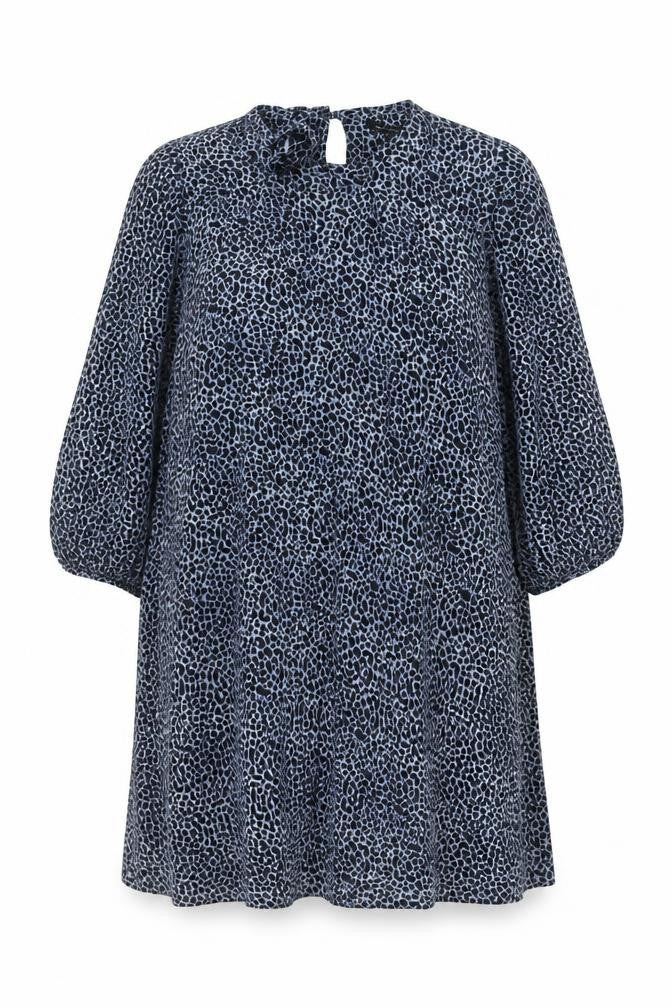 New Look Women's Blue Animal Print Shift Dress Size 16