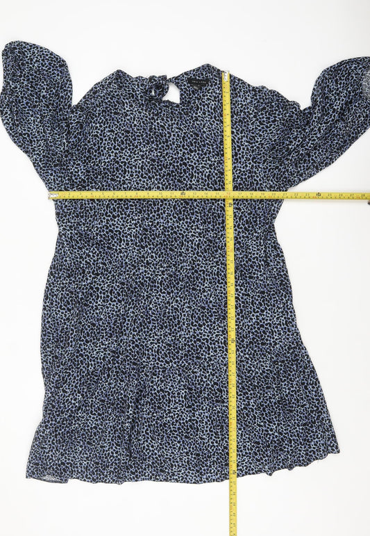 New Look Women's Blue Animal Print Shift Dress Size 16