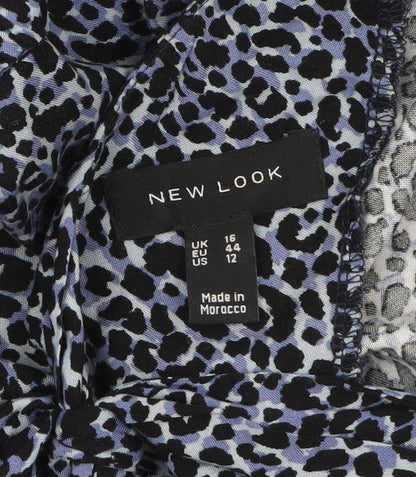 New Look Women's Blue Animal Print Shift Dress Size 16