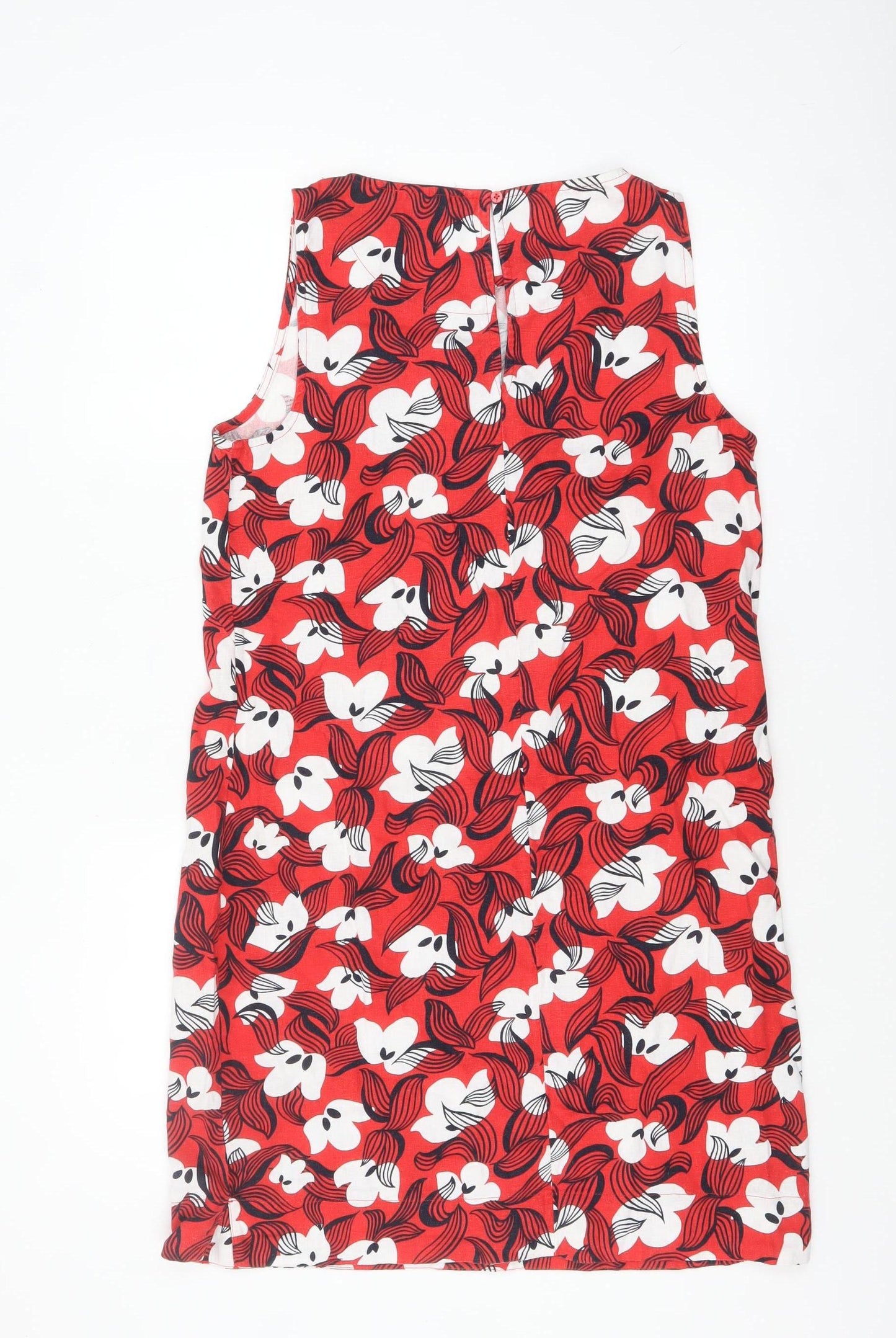 Marks and Spencer Women Red Floral Sleeveless Shift Dress UK 10