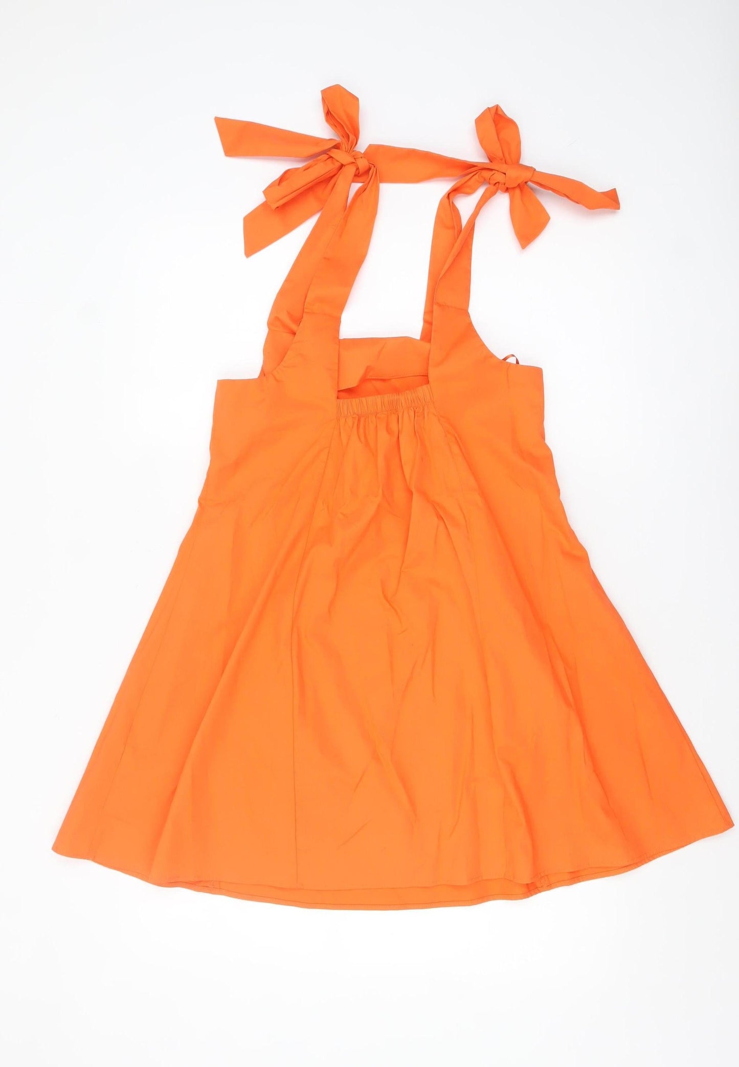 Topshop Petite Orange Cotton A-Line Short Dress UK 8