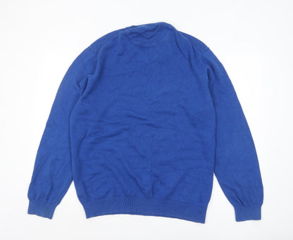 Crew Clothing Co. Men's Blue 2XL V-Neck Cotton Cashmere Jumper