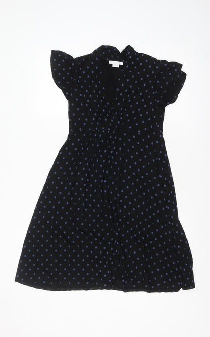 Mamas & Papas Women's Black Polka Dot A-Line Dress UK 10