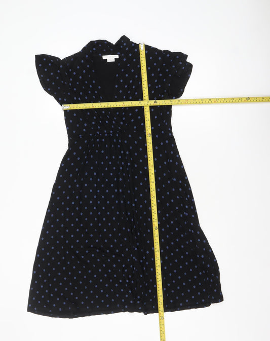 Mamas & Papas Women's Black Polka Dot A-Line Dress UK 10