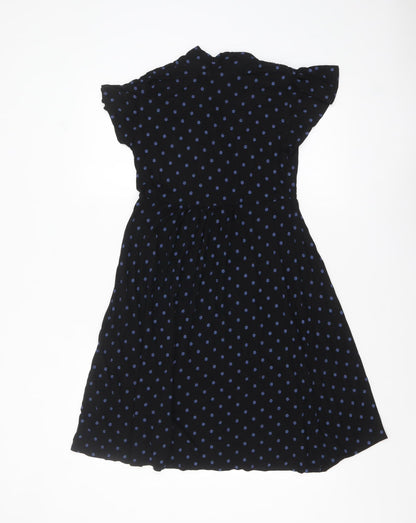 Mamas & Papas Women's Black Polka Dot A-Line Dress UK 10