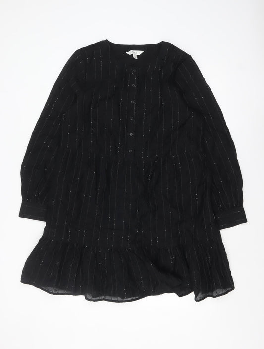 Marks and Spencer Women’s Black Long Sleeve Shift Dress Size 14