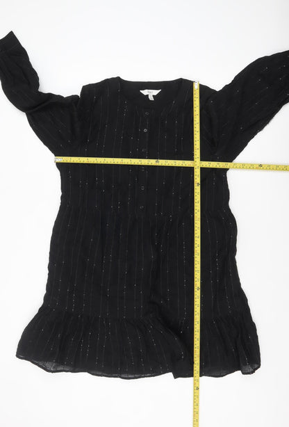 Marks and Spencer Women’s Black Long Sleeve Shift Dress Size 14