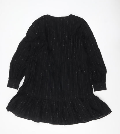 Marks and Spencer Women’s Black Long Sleeve Shift Dress Size 14