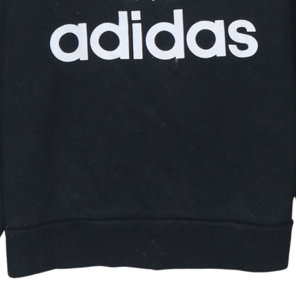 Adidas Boys Black 13-14 Years Pullover Sweatshirt with Trefoil Logo