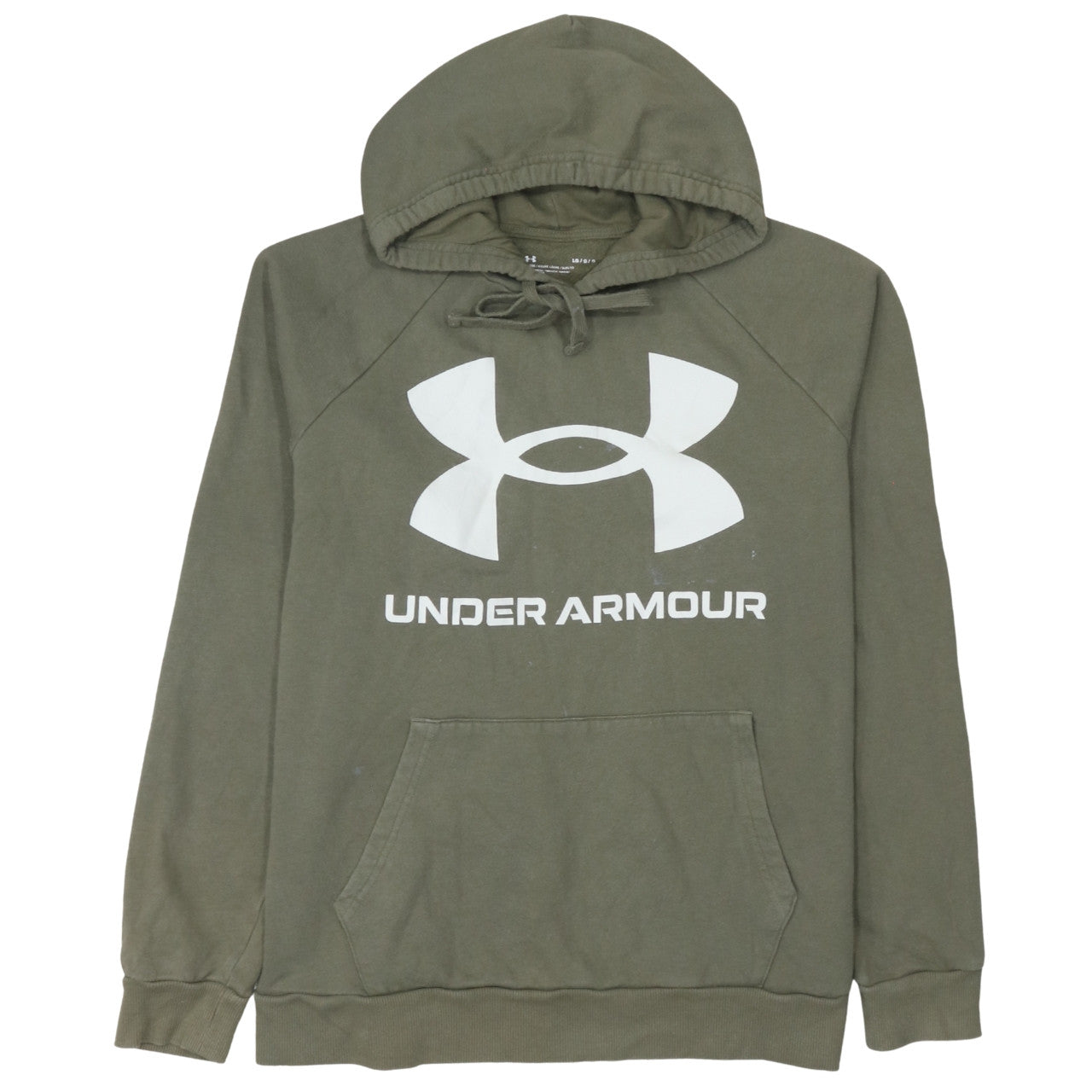 Mens UK Size L Under Armour Green Pullover Hoodie