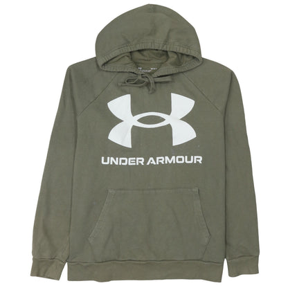Mens UK Size L Under Armour Green Pullover Hoodie