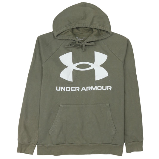 Mens UK Size L Under Armour Green Pullover Hoodie