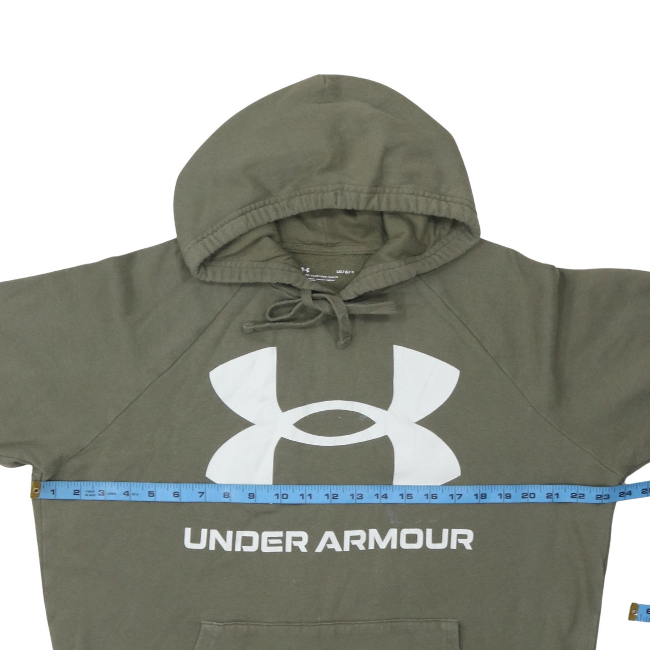 Mens UK Size L Under Armour Green Pullover Hoodie