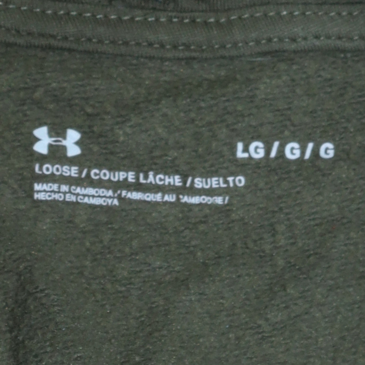 Mens UK Size L Under Armour Green Pullover Hoodie