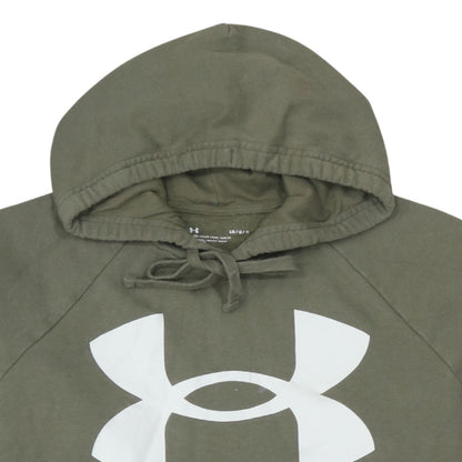 Mens UK Size L Under Armour Green Pullover Hoodie
