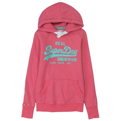 Womens UK Size XS Superdry Pink Pullover Hoodie