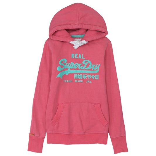 Womens UK Size XS Superdry Pink Pullover Hoodie