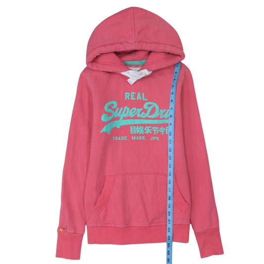 Womens UK Size XS Superdry Pink Pullover Hoodie