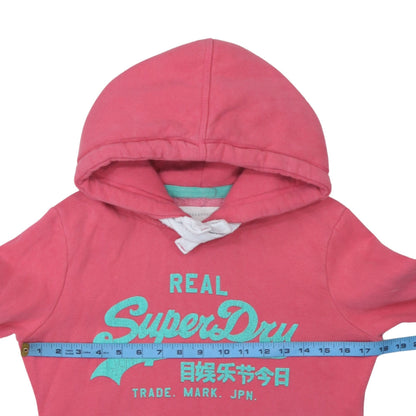 Womens UK Size XS Superdry Pink Pullover Hoodie