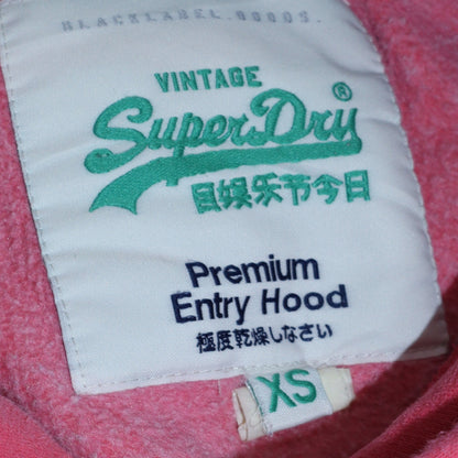 Womens UK Size XS Superdry Pink Pullover Hoodie