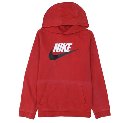 Nike Boys Red Pullover Hoodie XL 158-170cm Logo Fleece Sweatshirt