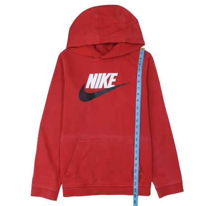 Nike Boys Red Pullover Hoodie XL 158-170cm Logo Fleece Sweatshirt