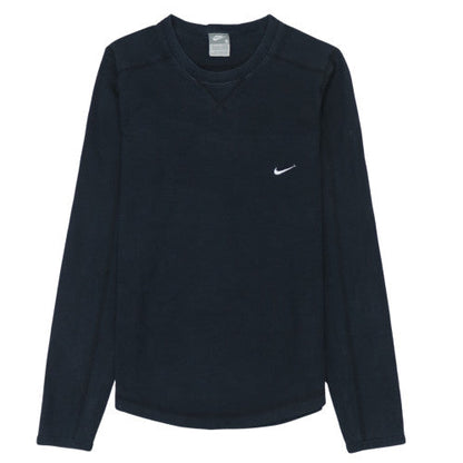 Nike Men's Black Long Sleeve Crew Neck Cotton Top Size Small