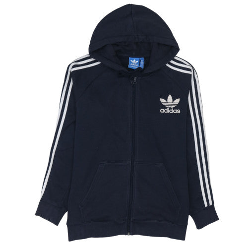 Mens UK Size L Adidas Blue Full Zip Hoodie