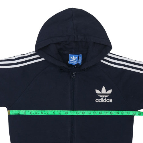 Mens UK Size L Adidas Blue Full Zip Hoodie