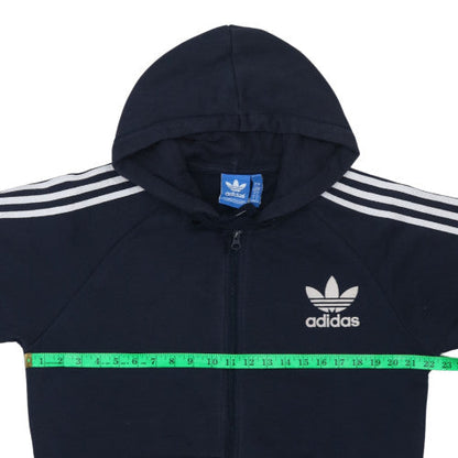 Mens UK Size L Adidas Blue Full Zip Hoodie