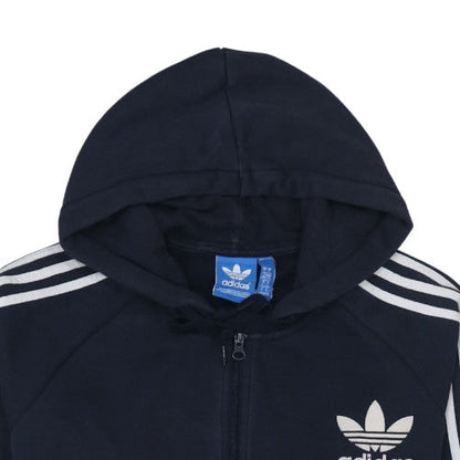 Mens UK Size L Adidas Blue Full Zip Hoodie