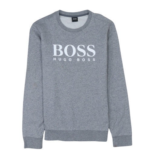 Mens UK Size S Hugo Boss Grey Pullover Sweatshirt