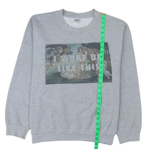 Womens UK Size L Gildan Grey Pullover Sweatshirt