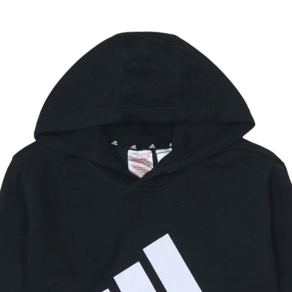 Adidas Boys Black Pullover Hoodie 13-14 Years Regular Fit Graphic Logo
