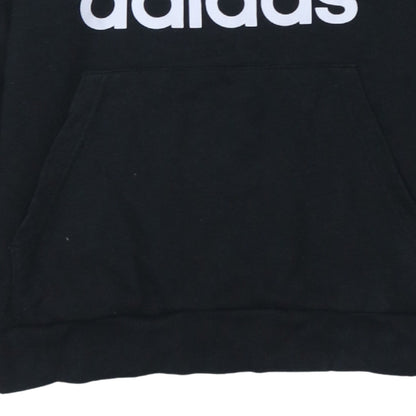 Adidas Boys Black Pullover Hoodie 13-14 Years Regular Fit Graphic Logo